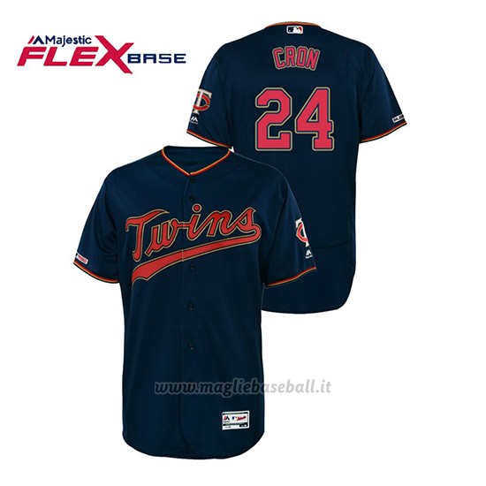 Maglia Baseball Uomo Minnesota Twins C.j. Cron 150th Aniversario Patch Autentico Flex Base Blu